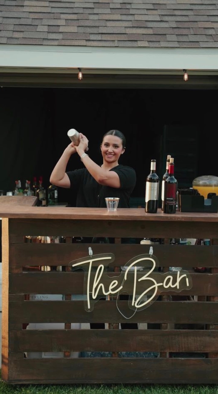 Professional bartending setup